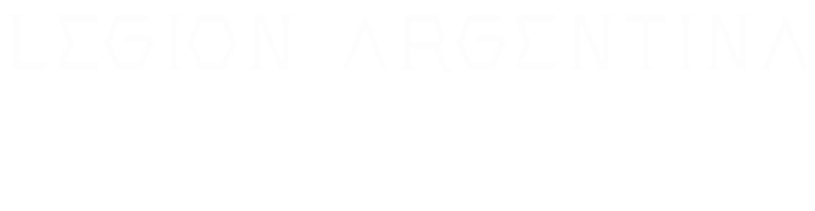 Logotipo oficial de la Legión Argentina Spartathlon en color blanco sobre fondo azul, representando al equipo de ultramaratonistas argentinos.