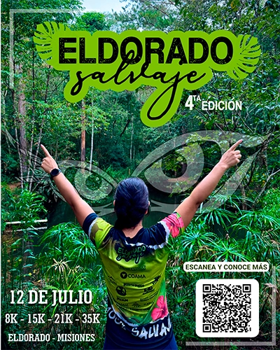 Inscríbete en Eldorado Salvaje 4ª Edición Póster promocional de 'ELDORADO Salvaje 4ª Edición' con fondo de selva verde y gráfico de ojos de animal. Superpuesto el texto 'ELDORADO salvaje' y '4ª EDICIÓN'